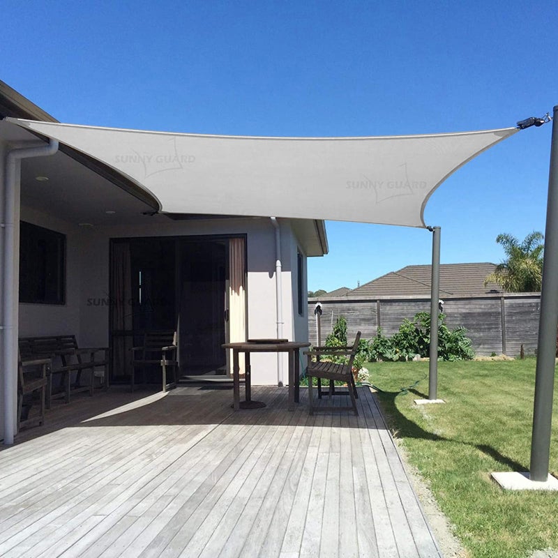 SUNNY GUARD Sun Shade Sail 10' x 10' Rectangle Silver Grey UV Block Sunshade for Backyard Yard Deck Patio Garden Outdoor Activities and Facility(We Make Custom Size) - Image 1